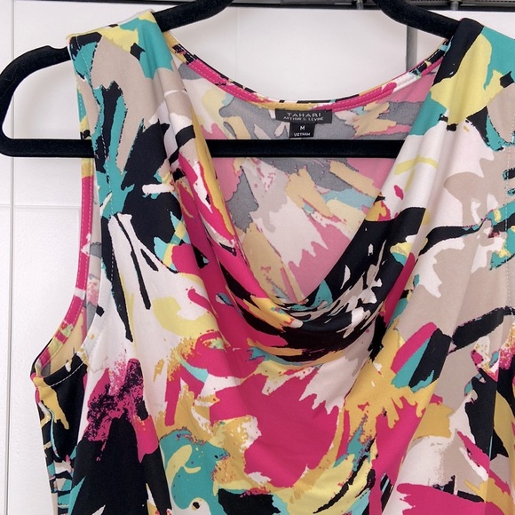 Retro Printed Cowl Neck Tank - Picture 2 of 4